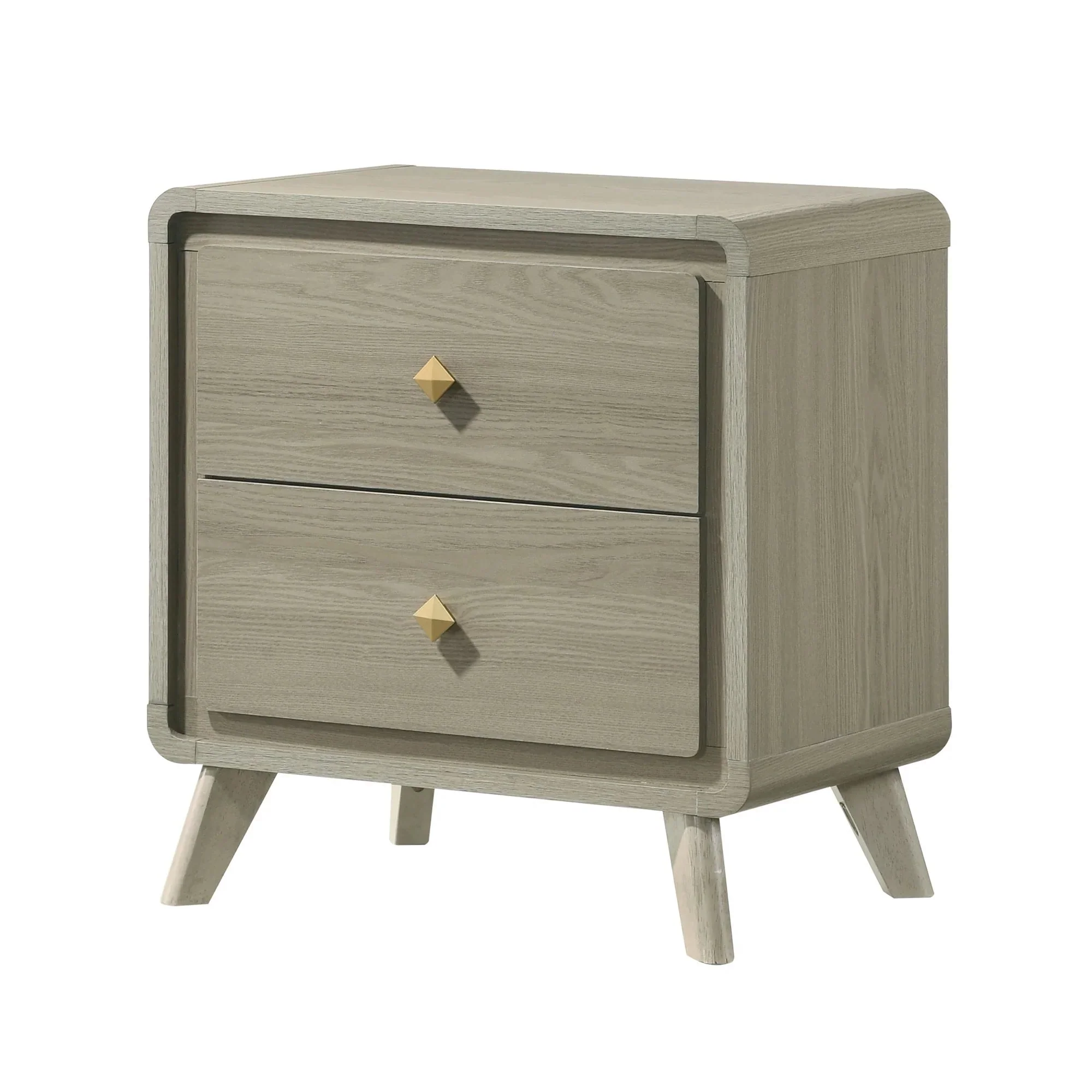 Parrot Uncle Rainier Modern 25-Inch 2-Drawer Nightstand in Gray Wood (FM72002GY-N-PU)