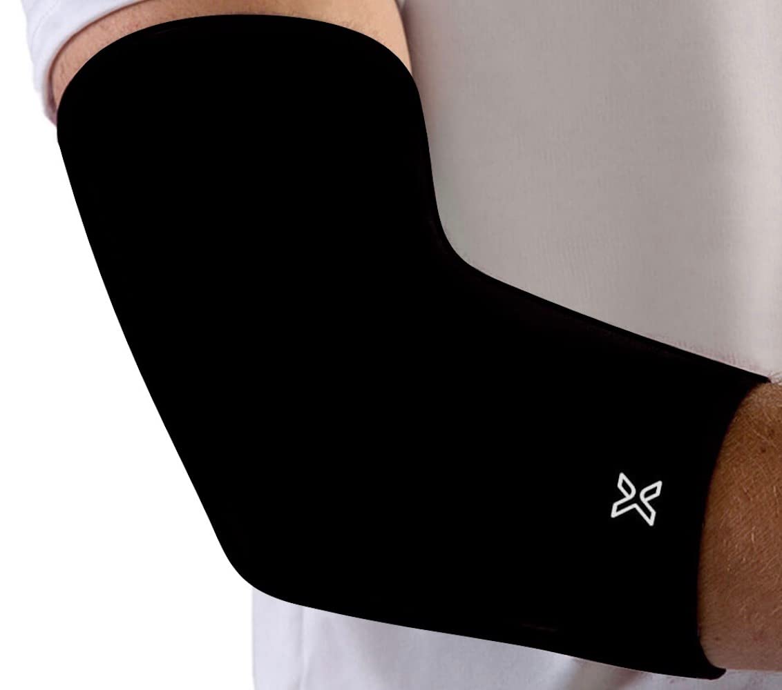 Body Helix Full Elbow Brace for Tendonitis and Tennis Elbow - Golfers Elbow Brace - Forearm Strain Support - Elbow Compression Sleeve for Men and Women - (Black, Medium)