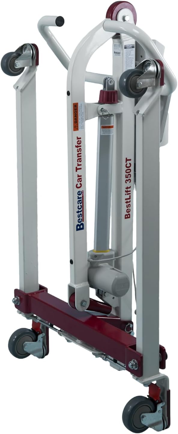 Bestcare PL350CT Mobile Electric Floor Lift - 350 lb Capacity | Compact and Foldable Design | Ideal for Car Transfers, Wheelchairs, and Beds | Easy-to-Use Portable Patient Lift