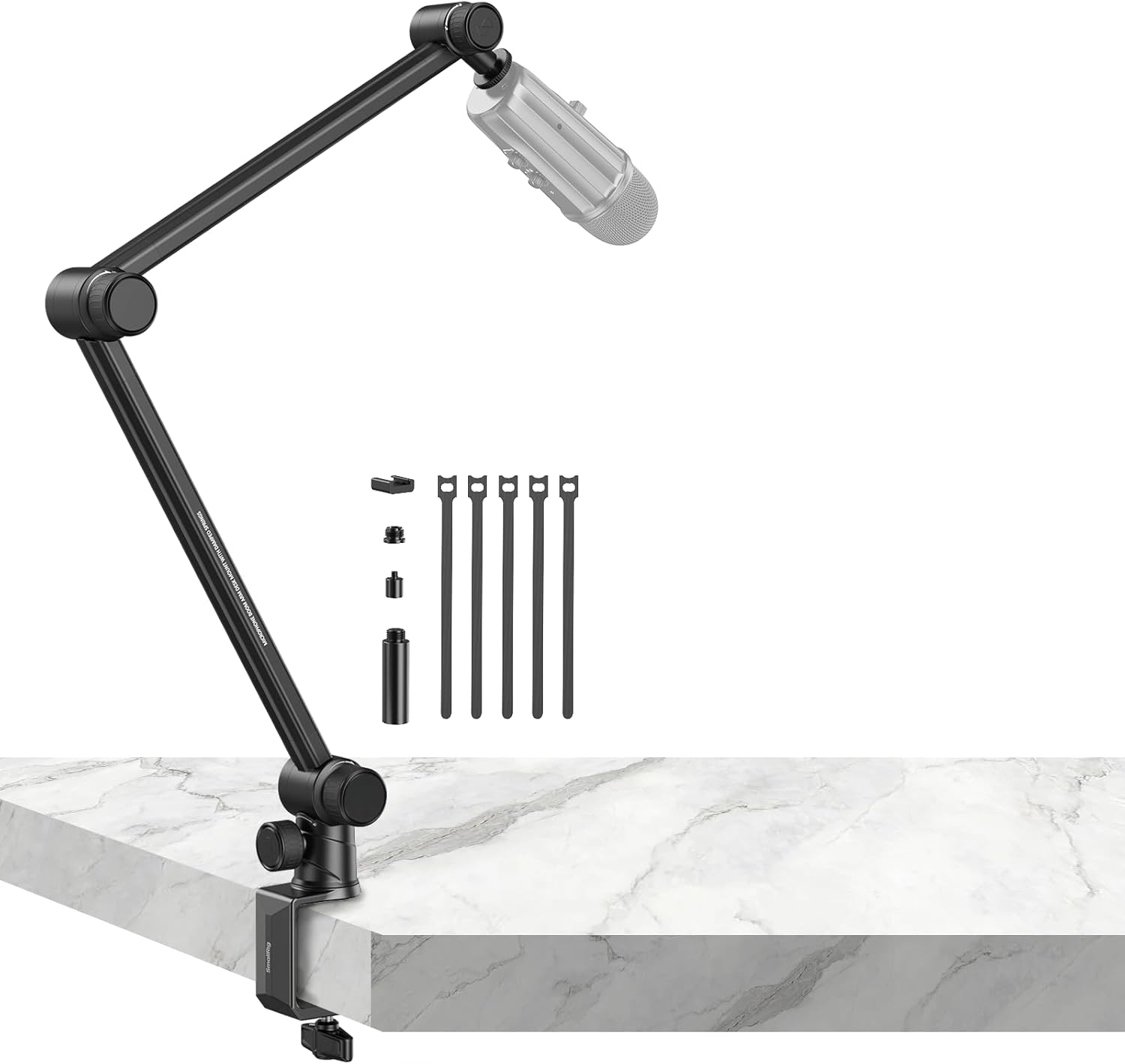 SmallRig Mic Boom Arm, Innovative Hydraulic Damping Microphone Stand with Desk Mount Clamp, Screw Adapter, Cable Management for Podcasting, Streaming, Gaming, Home Office - 4303