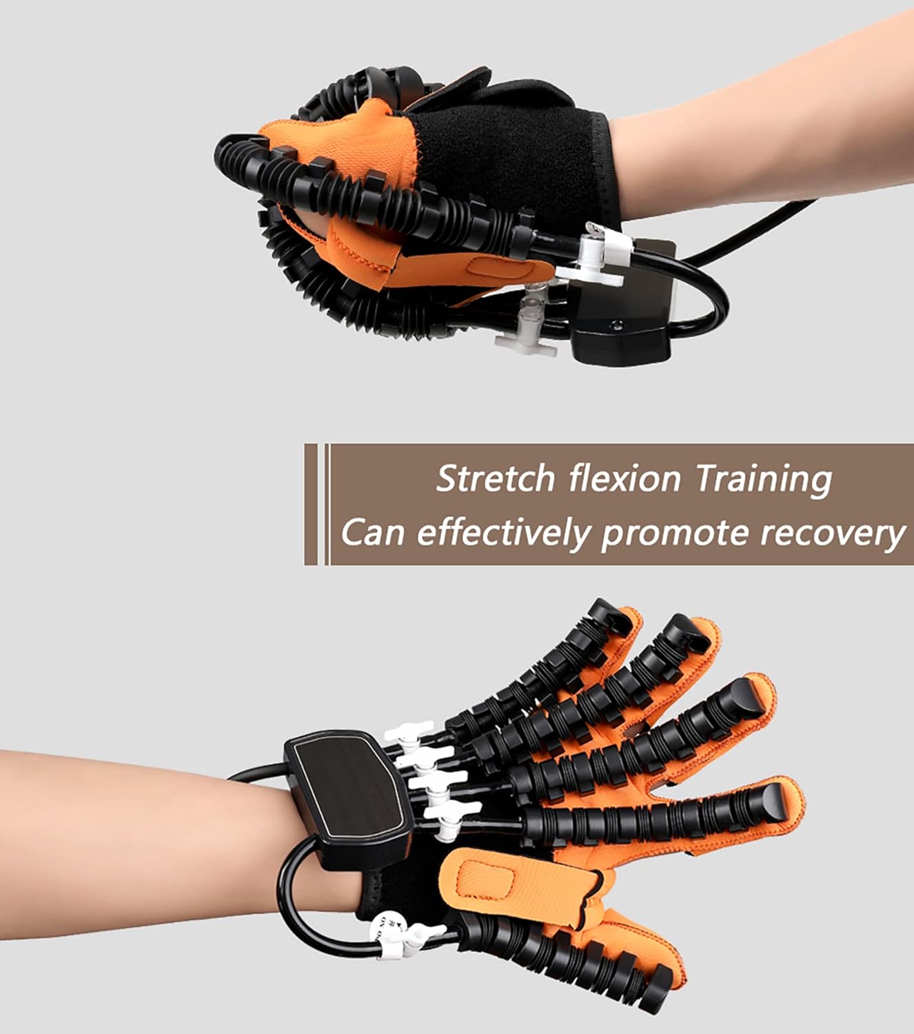 Finger Rehabilitation Trainer Robot Gloves, Stroke Hemiplegia Rehabilitation Training Equipment, Self Trainer, Long-Term Relief Finger Cramps(Size:L Code,Color:Right Hand)