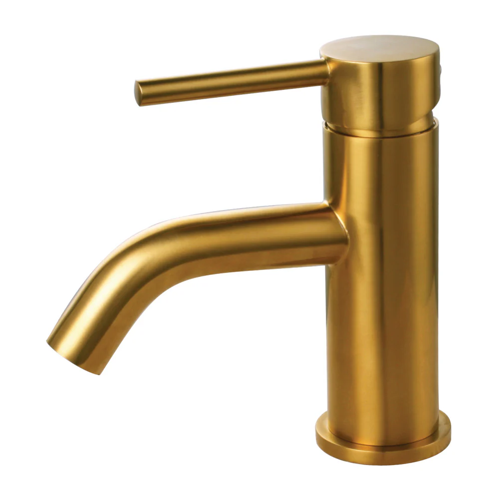 Kingston Brass Concord One-Handle Single-Hole Bathroom Faucet with Push Pop-Up Drain, Brushed Gold (LS822DLBG)