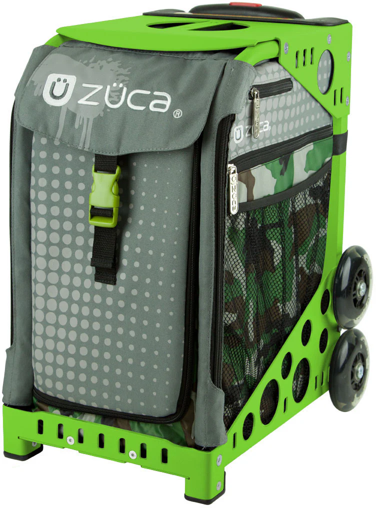Zuca Paintball Insert Bag & Sport Frame (Green) w/ Flashing Wheels