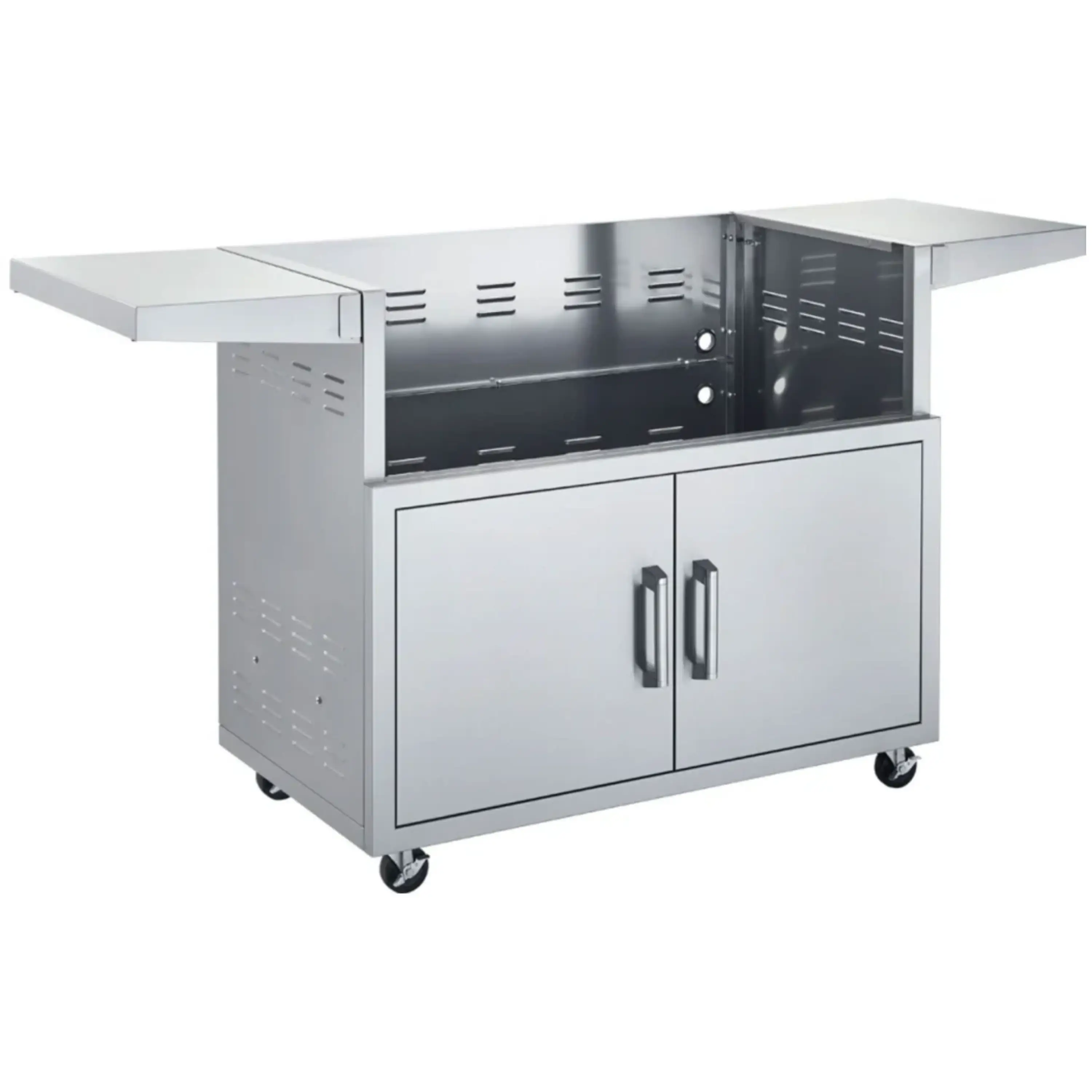 Broilmaster 40-Inch Stainless Steel Cart with 2 Doors and Side Shelves (BSACT40)