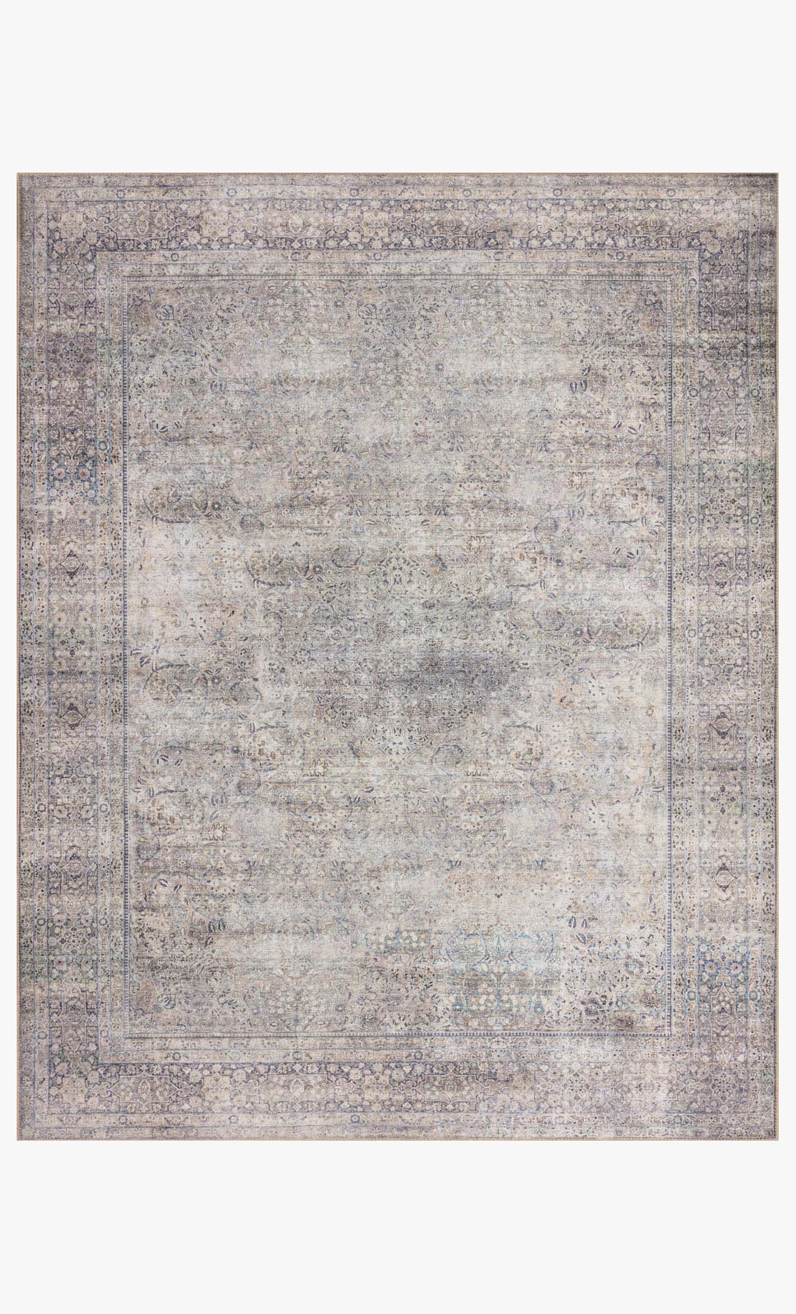 Loloi II Wynter Collection - Traditional Power Loomed Rug in Silver & Charcoal (WYN-03)