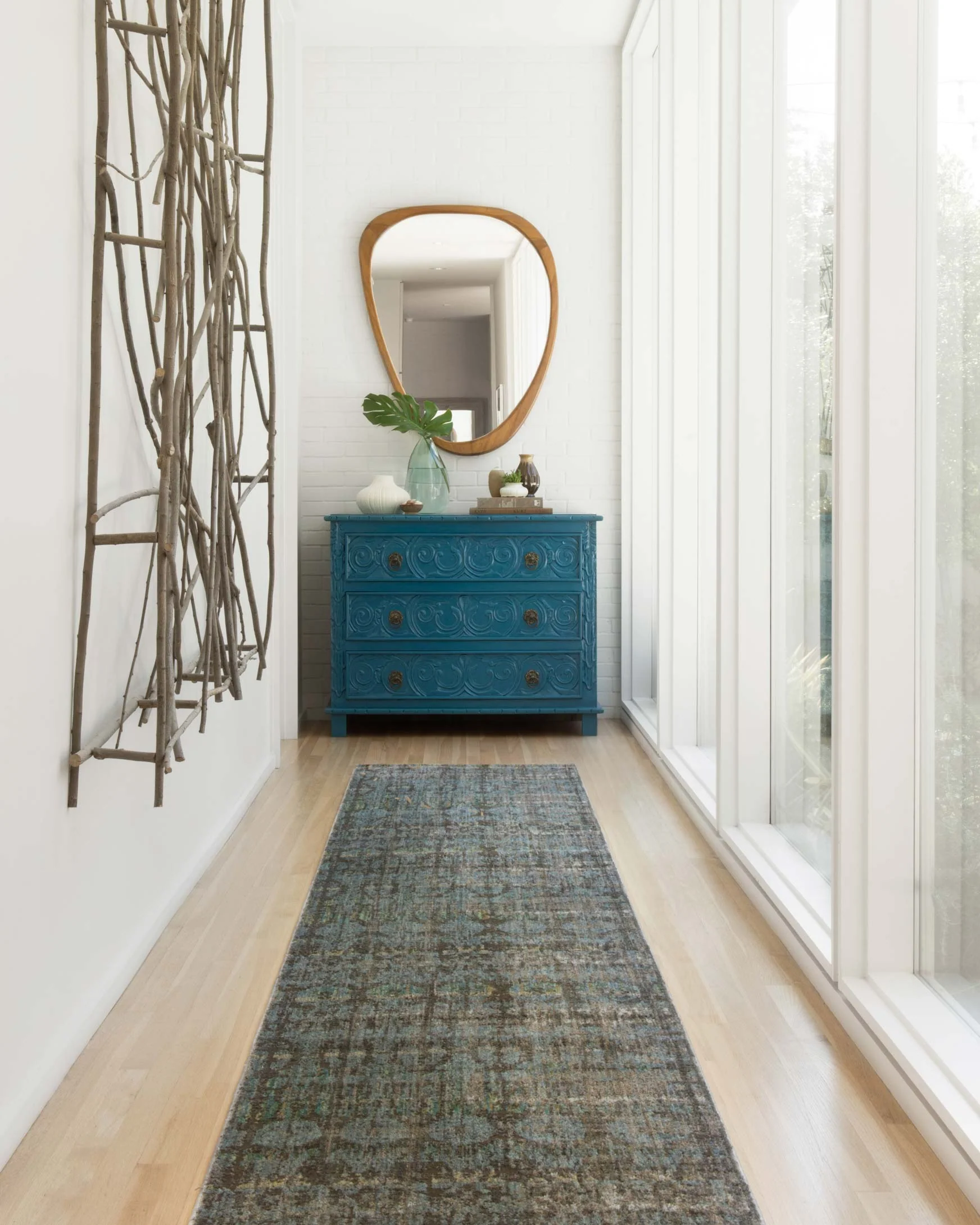 Loloi Javari Collection - Contemporary Power Loomed Rug in Steel & Lagoon (JV-07)