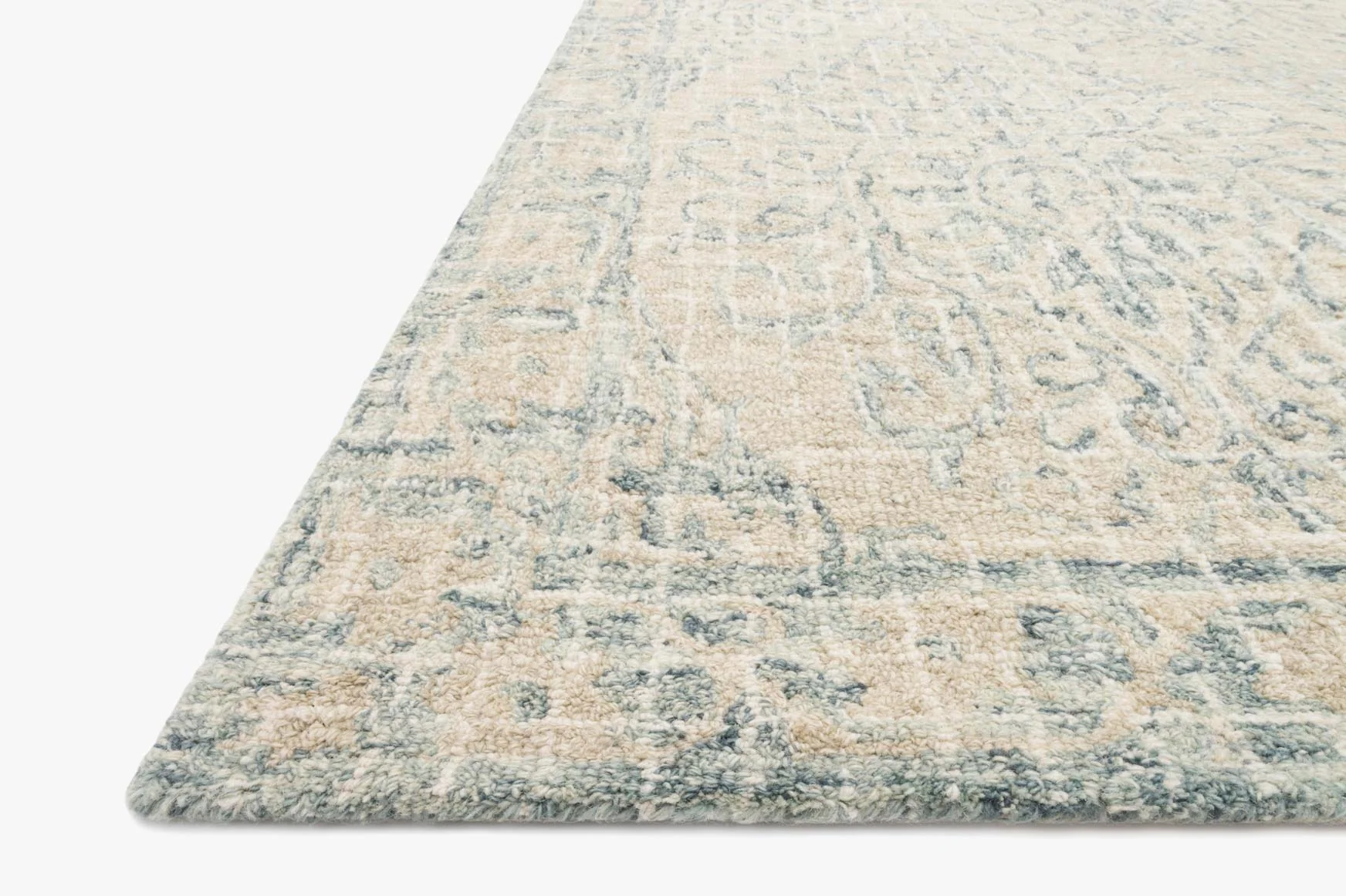 Loloi Tatum Collection - Transitional Hooked Rug in Natural & Sky (TW-05)
