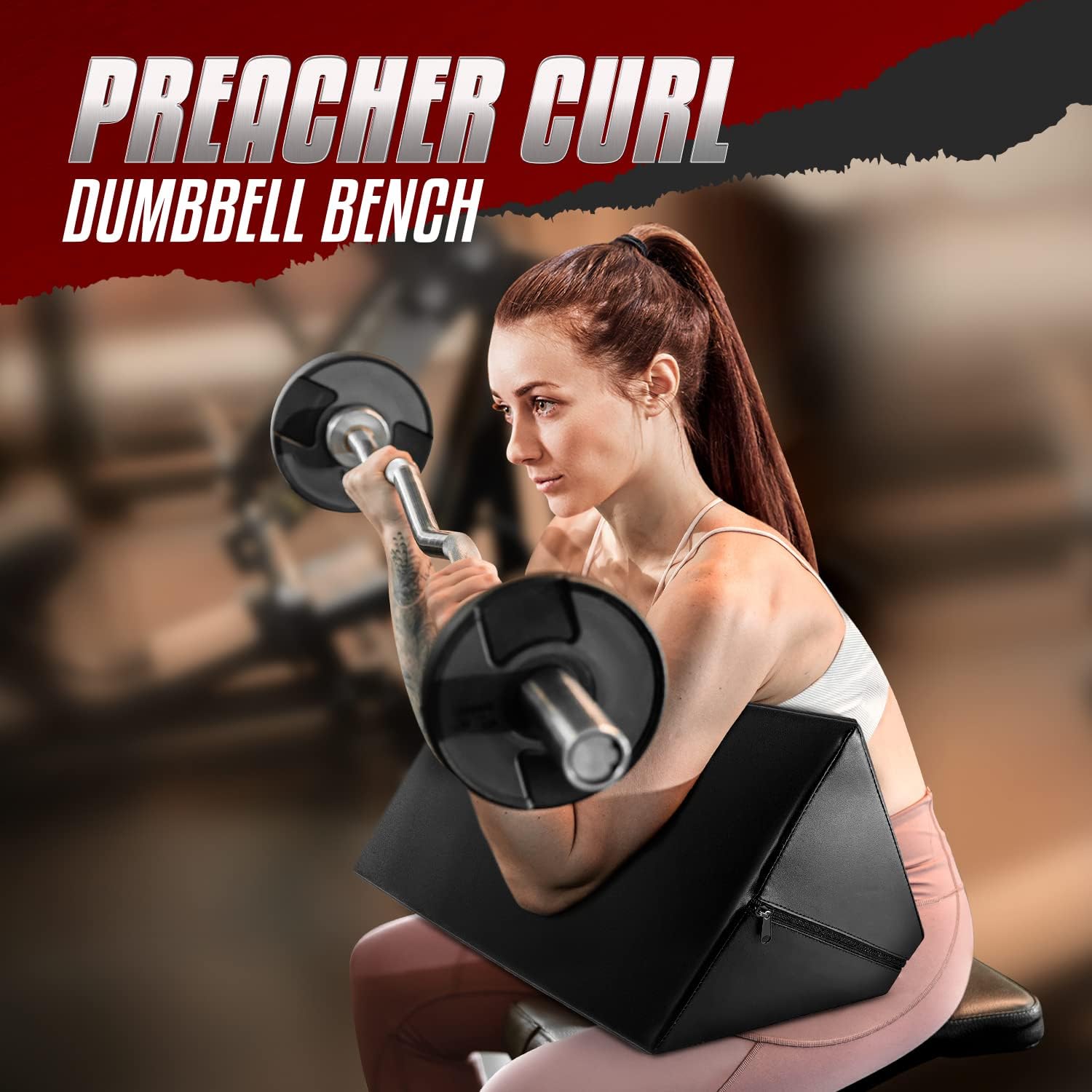 Yes4All Foam - Preacher Curl Pad, Simple Version of Preacher Curl Weight Bench for Arms, Biceps and Triceps, Space-Savin