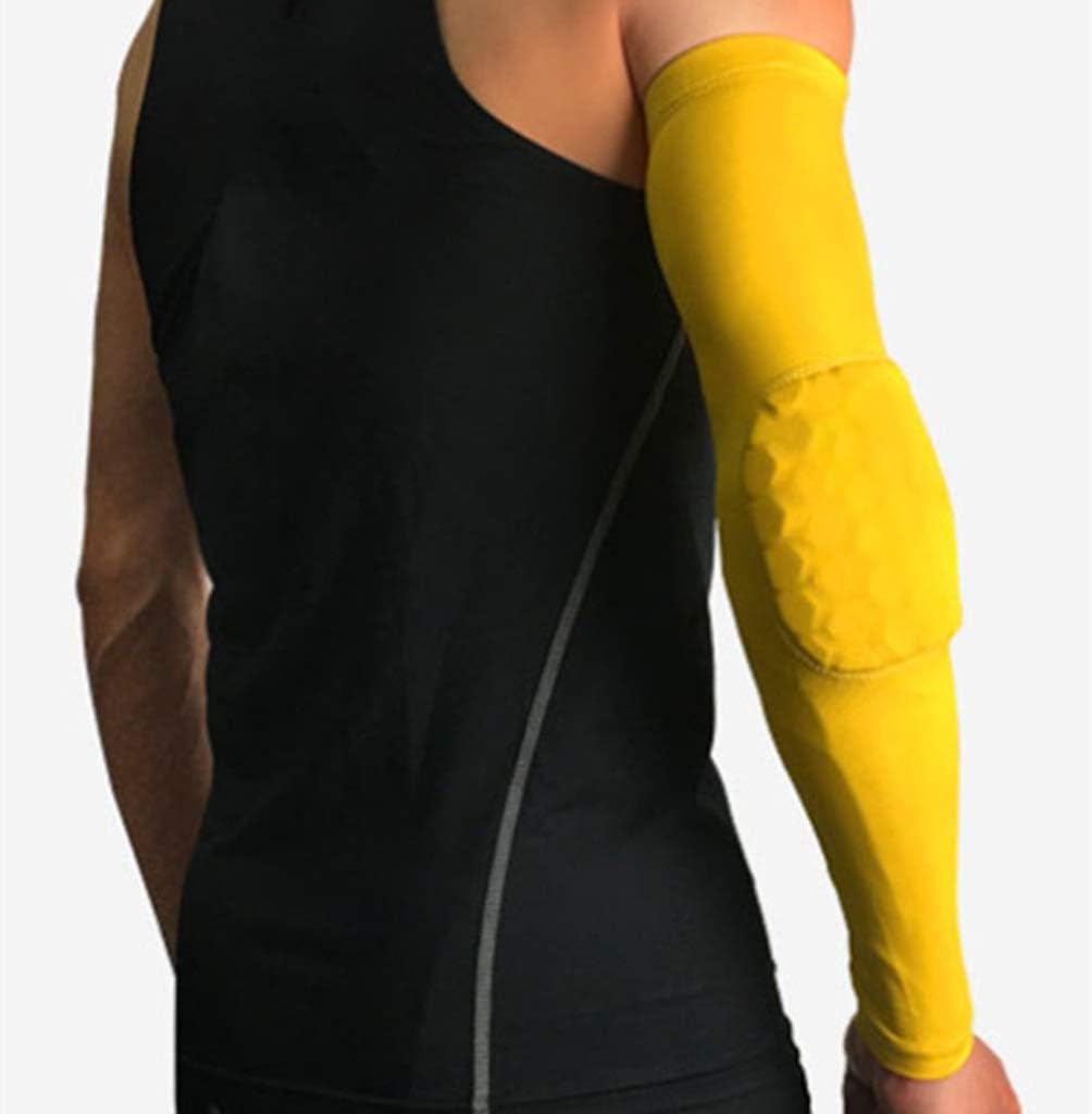 HBJWOV 1PCS Arm Sleeve Honeycomb Foam Pad Crashproof Antislip Basketball Pads Armband Sport Elbow Support Brace Protector(L)