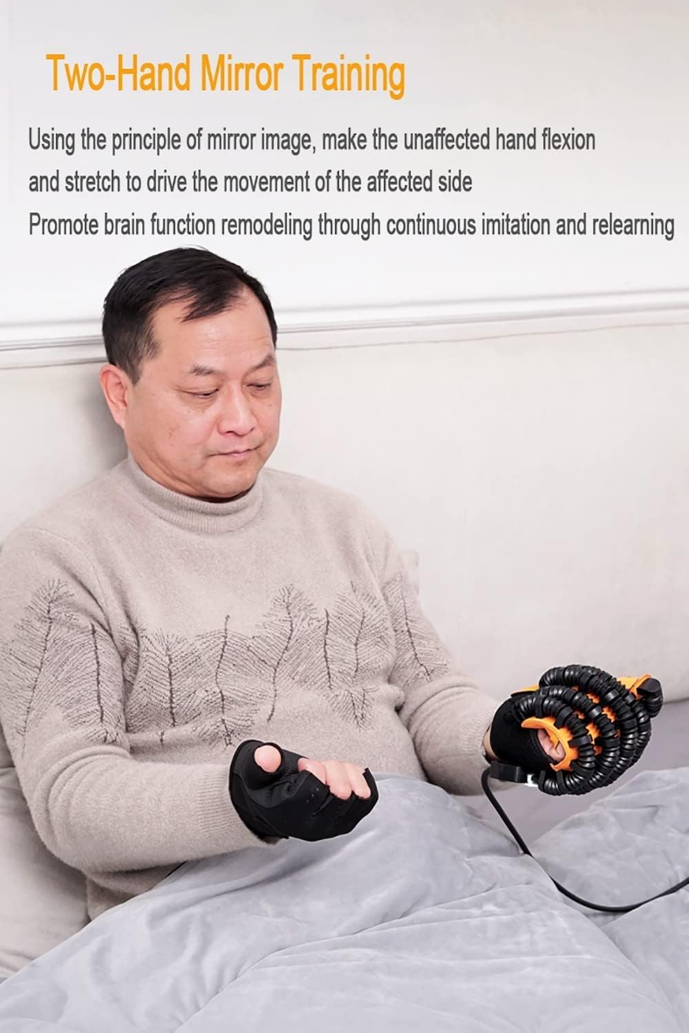 Hemiplegia Finger Rehabilitation Trainer, Rehabilitation Robot Gloves Stroke Hand Splint Assistive Gloves, Hand Patient Training Device, for Finger Wrist Training