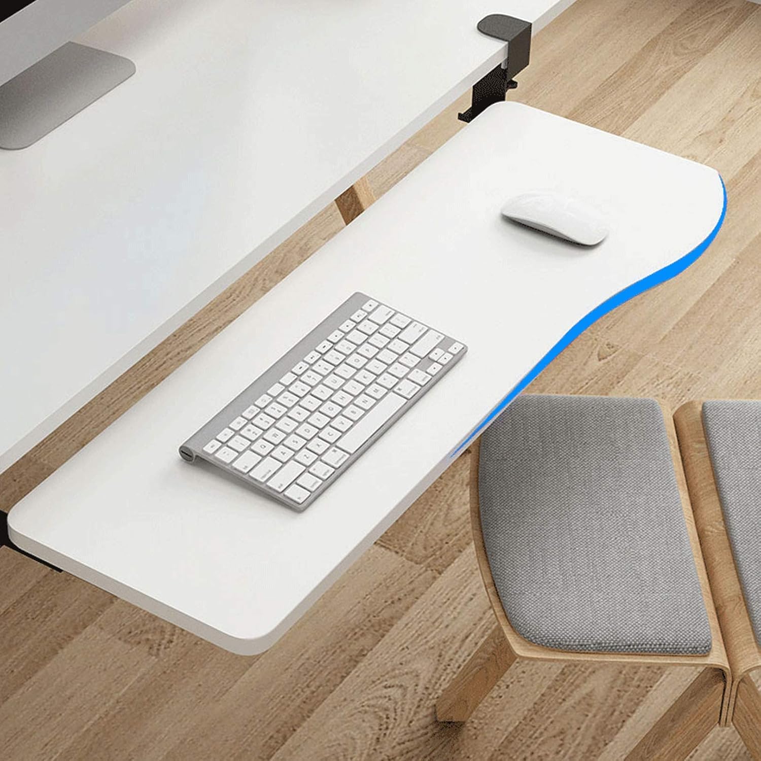 Ergonomics Under Table Keyboard Tray Wrist Rest Table Mount Armrest Shelf, Computer Hand Bracket Arm Rest Support Suitable for Home and Office,