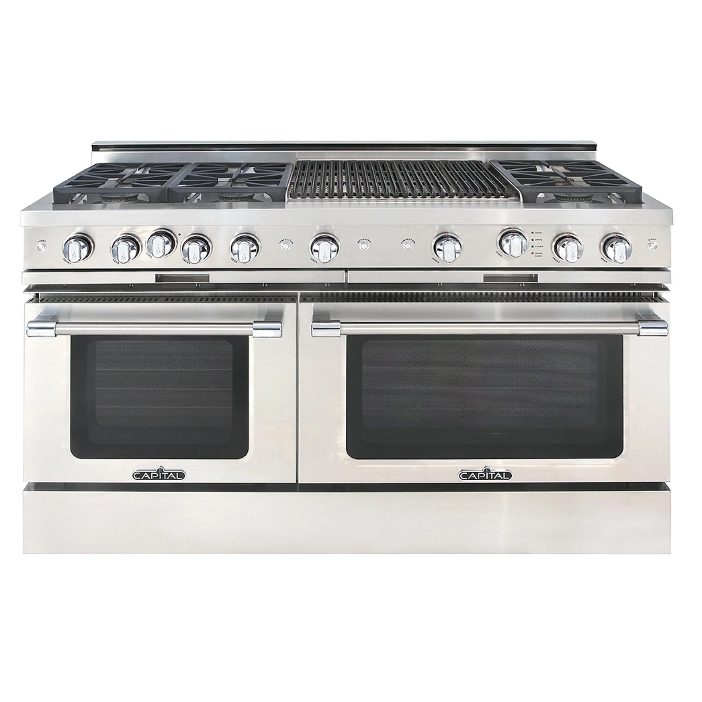 Capital 60-Inch Grand Chef Gas Range in Stainless Steel with 6 Sealed Burners, & 24-Inch Grill (GSCR604BB2)