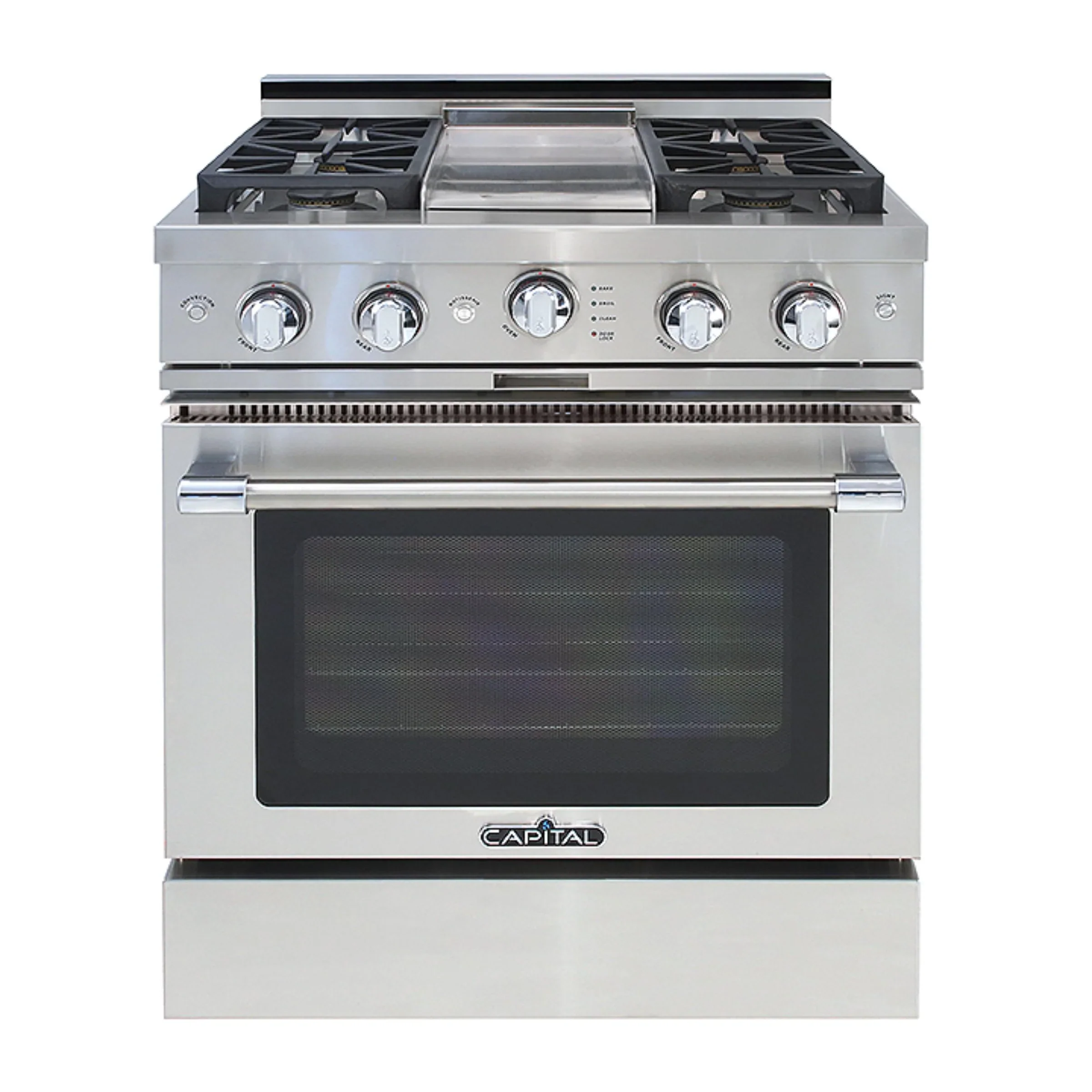 Capital 30-Inch Grand Chef Gas Range in Stainless Steel with 4 Sealed Burners & Griddle (GSCR302G2)