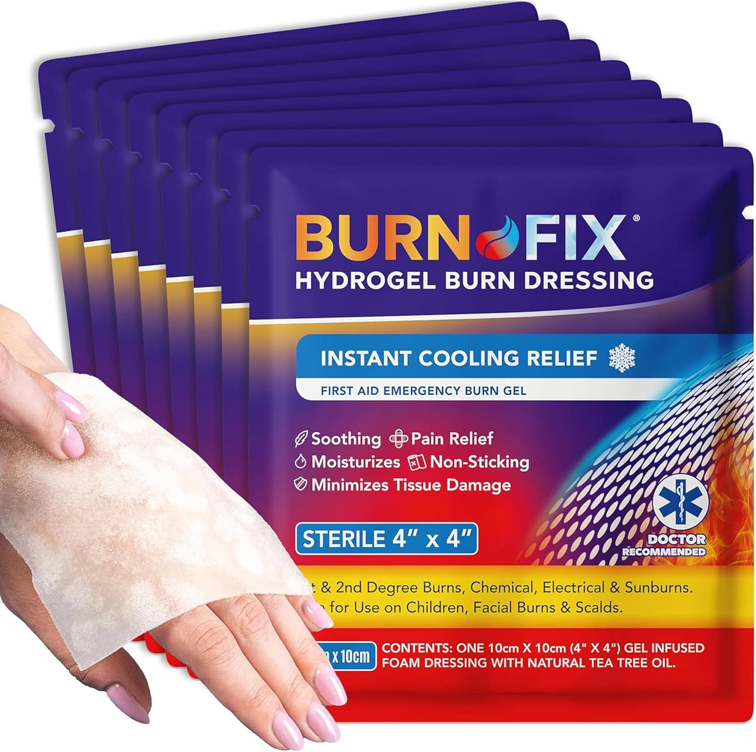 Burn-Fix- 25 Pack-Burn Gel Dressing 4 x 4