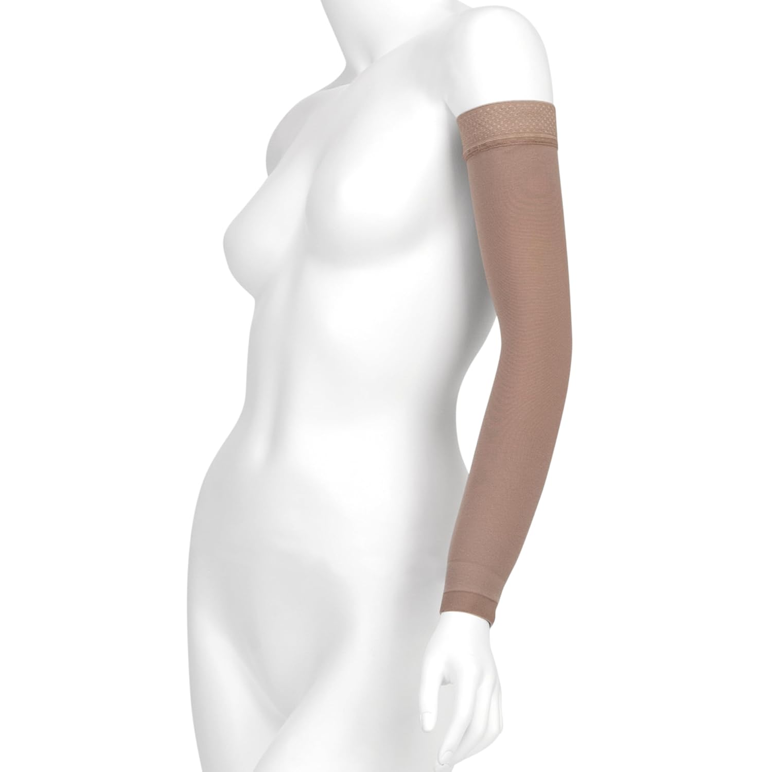 Juzo Dynamic Varin 3511 20-30mmhg Max Armsleeve with Silicone Top Band for Women, Beige, 2 (II) Long