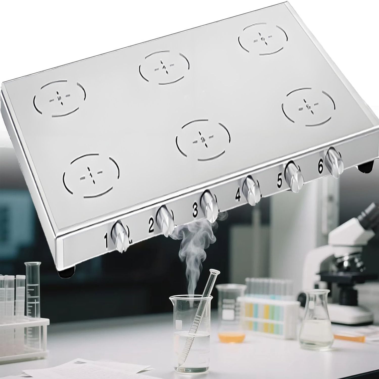 Lab Magnetic Stir Plate, Magnetic Stirrer with Stainless Steel Work Plate, Magnetic Stirrer, Blending Equipment,for Laboratory Use LCUMS-6