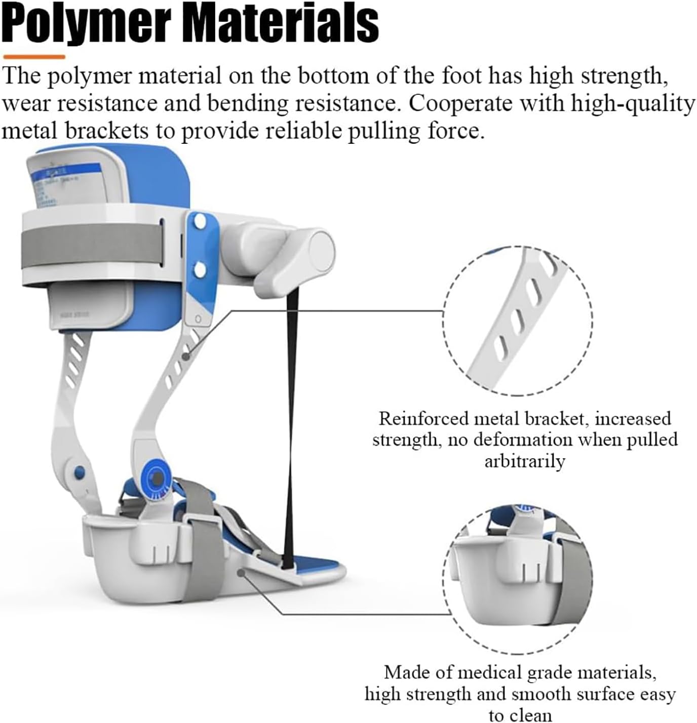 Adjustable Foot Drop Brace, Ankle Rehabilitation Training Device, Full Palm Split Design, 75° Angle Adjustable for Foot Inversion, Foot Valgus, Ankle Stiff(