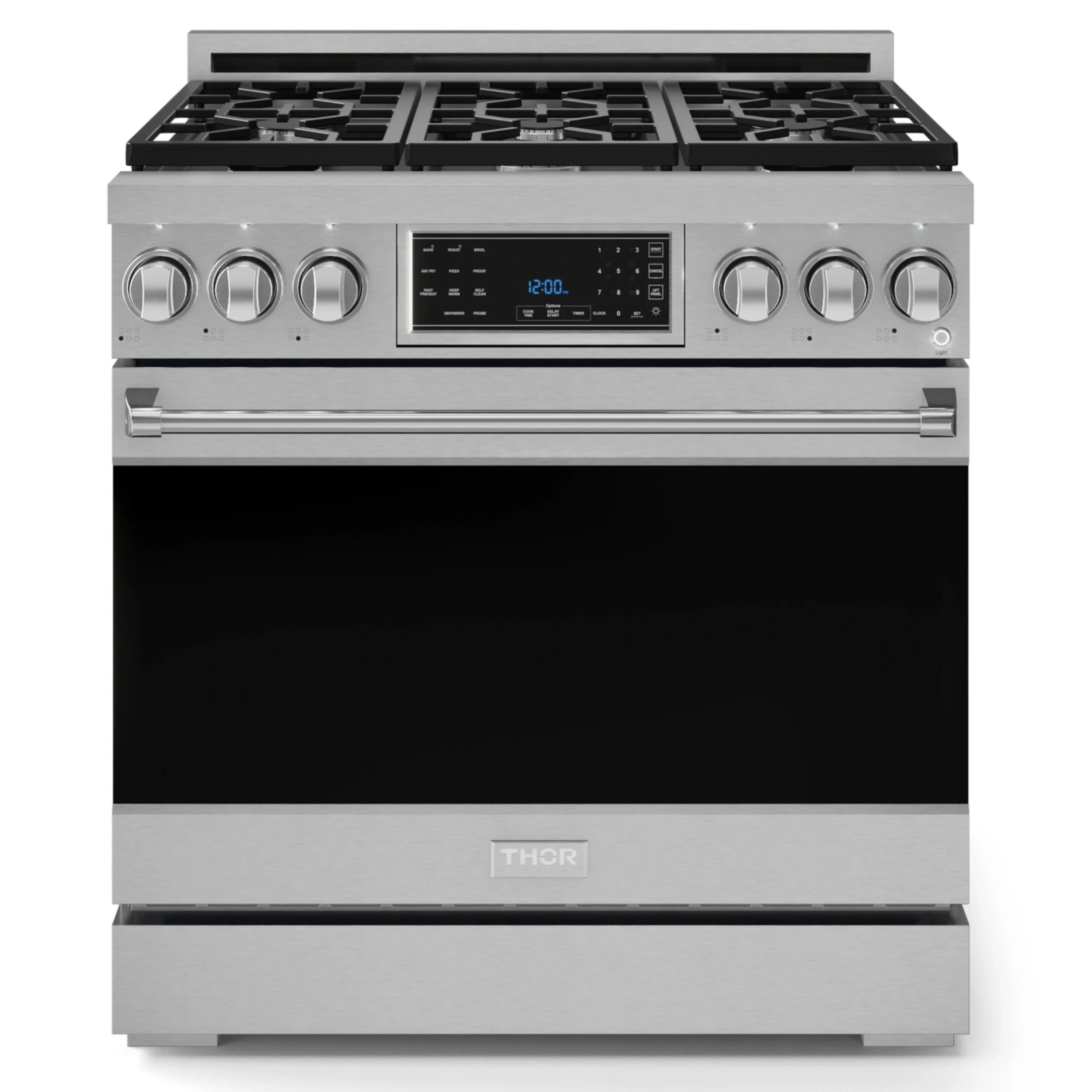 Gordon Ramsay by Thor Kitchen 36-Inch Professional Natural Gas Range with Tilt Panel Touch Control and 6.0 Cu. Ft. Self Clean Oven in Stainless Steel (RSG36)