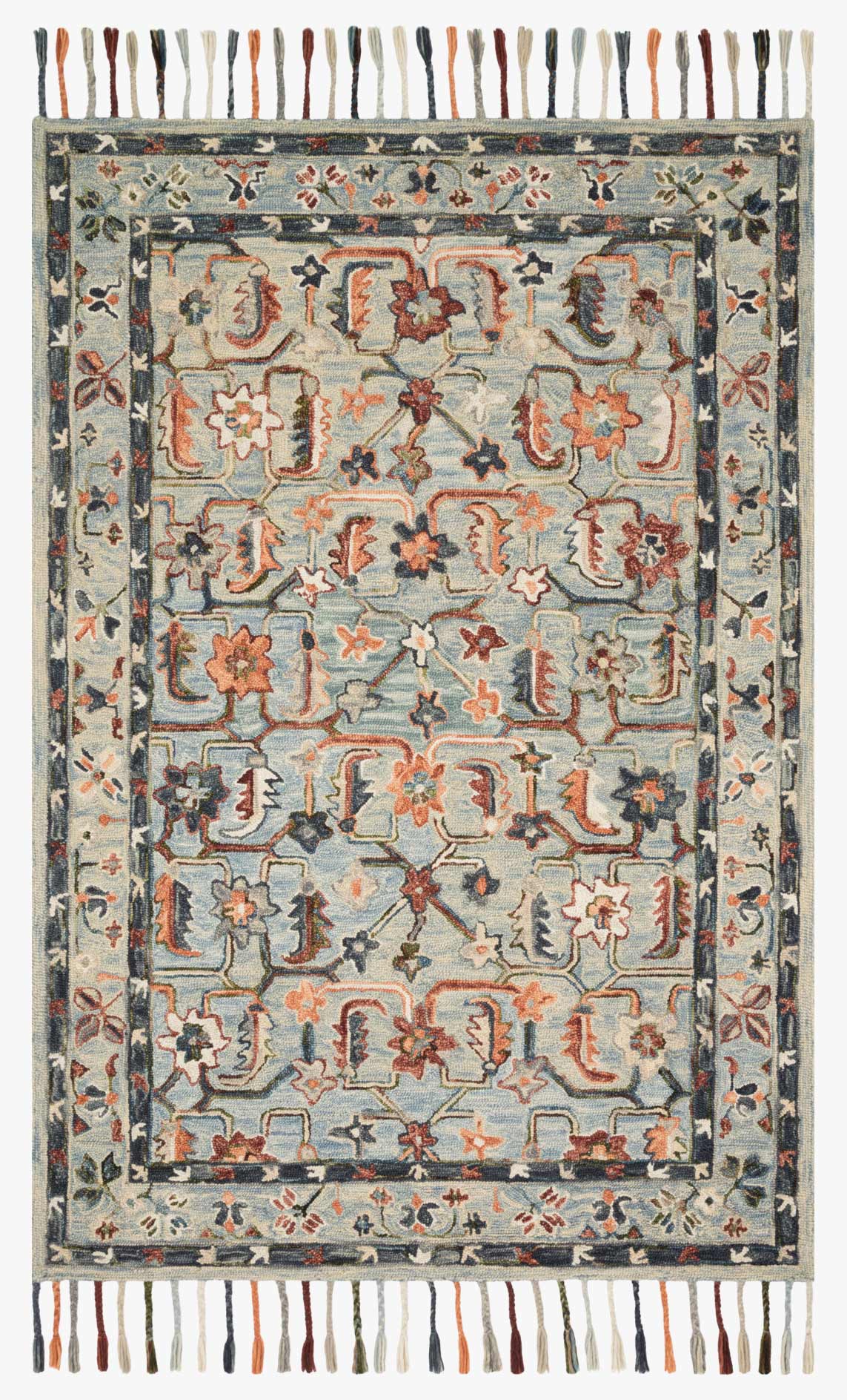 Loloi II Elka Collection - Transitional Hooked Rug in Sky (ELK-01)