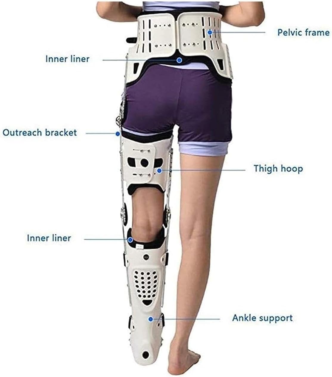 Adjustable Hip Joint Fixation Bracket, Comfortable Hip Knee Ankle Foot Orthosis Supports Brace Portable Hinged Knee Thigh Leg Stabilizer Protective Splint Fits Both Left Or Right Legs 23.7.28s(Large)