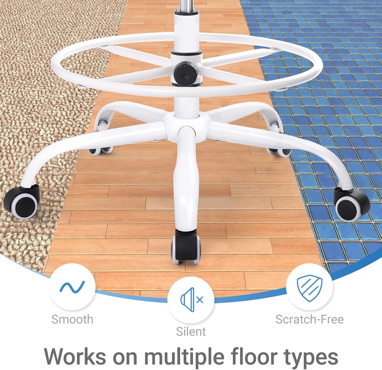 HYLONE Drafting Chair Tall Office Chair with Flip-Up Armrests Ergonomic Computer Chair with Lumbar Support Adjustable Footrest Ring Mesh Standing Desk Chair (Grey)