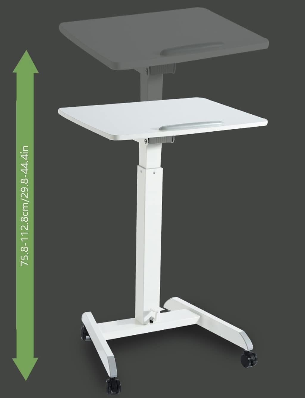 Adjustable Overbed Table with Wheels, Mobile Laptop Computer Standing Desk for Bedside, Home & Office Use