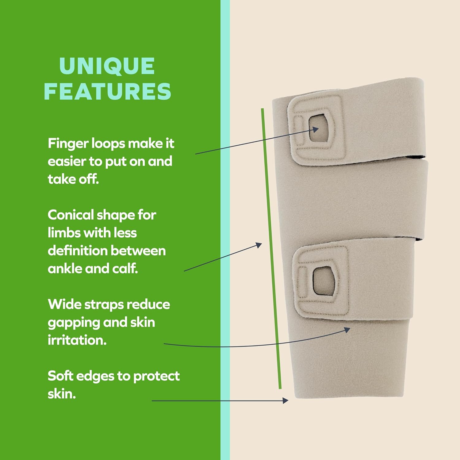 SiennaWrap Compression Leg Wrap - Designed by a Lymphedema & Lipedema Therapist - Made in USA