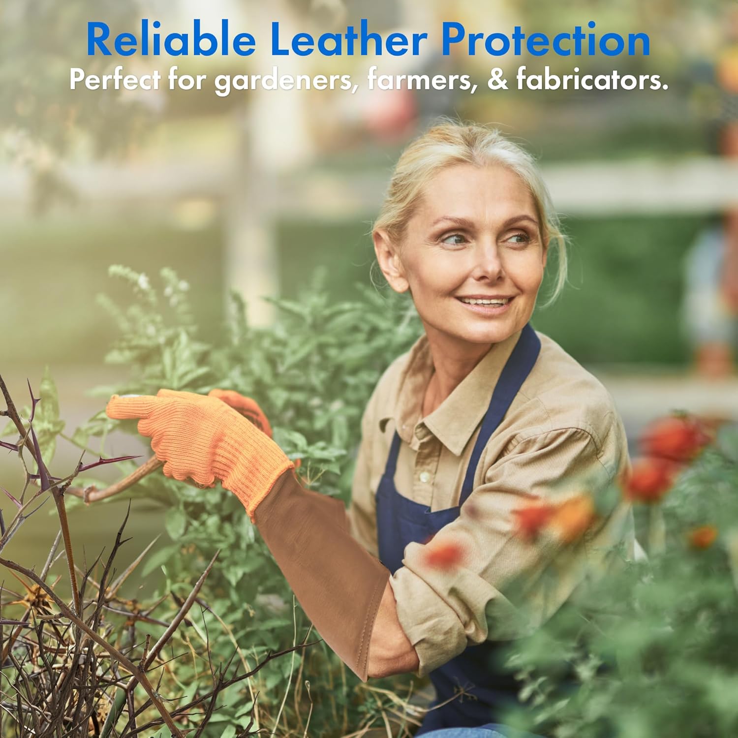 Arm Chaps Extended Elbow Leather Arm Guard - Arm Sleeve Protectors for Thin Skin and Bruising, Scratches & Cuts - Protective Arm Sleeve for Any Age- Left & Right Form-Fitting - Brown(1Pair/Large).