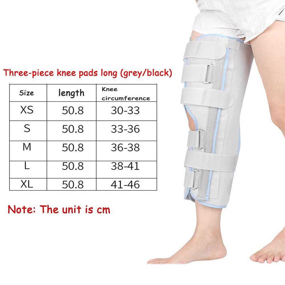 ZR98US Brace Knee Fixing Splint Postoperative Fixer Ligament/Immobilization Support Before and After Operation, to Fit Your Leg Size (Black1 XL)