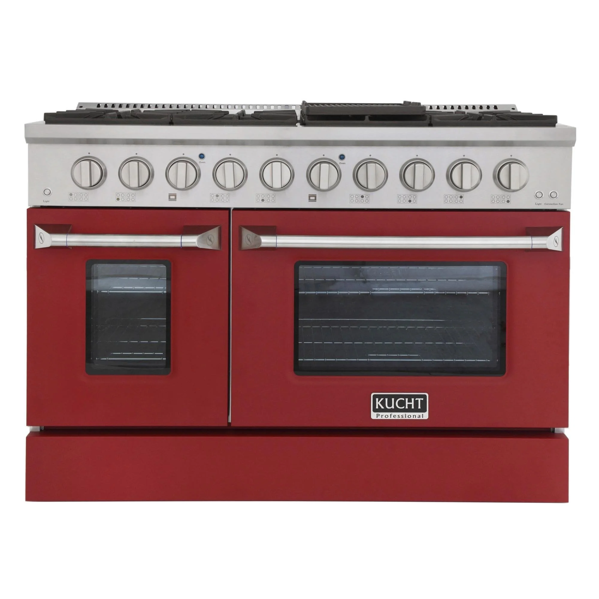 Kucht 48-Inch Propane Gas Range with 6.7 Cu. Ft. Oven, & Grill/Griddle in Red (KNG481/LP-R)