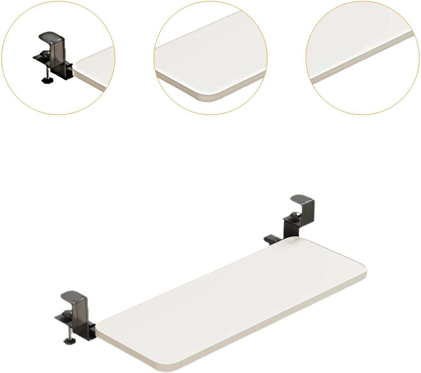 Desk Extend Tray Desk Extend Board Clamp on Adults Easy Installation Portable Supplies Wrist Support Arm Rest Expansion, 60cmx20cmx1.2cm