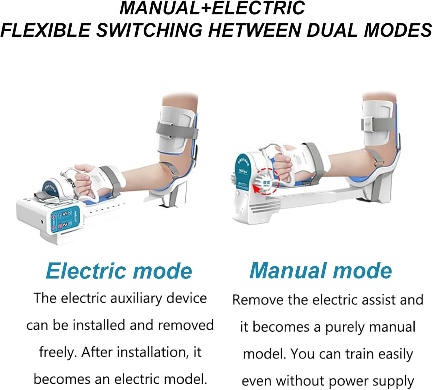 Elbow Joint Brace Arm Exerciser, Adjustable Length, Automatic Rotation Training, Angle Limit Protection, Forearm Rotation Trainer, for Hemiplegia, Fracture