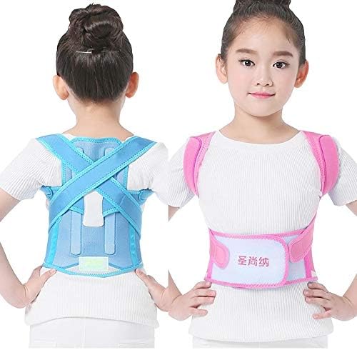 Adjustable Back Posture Corrector with Resin Keel Support Brace Support Belt Posture Corset Correction for Students Children(Blue)
