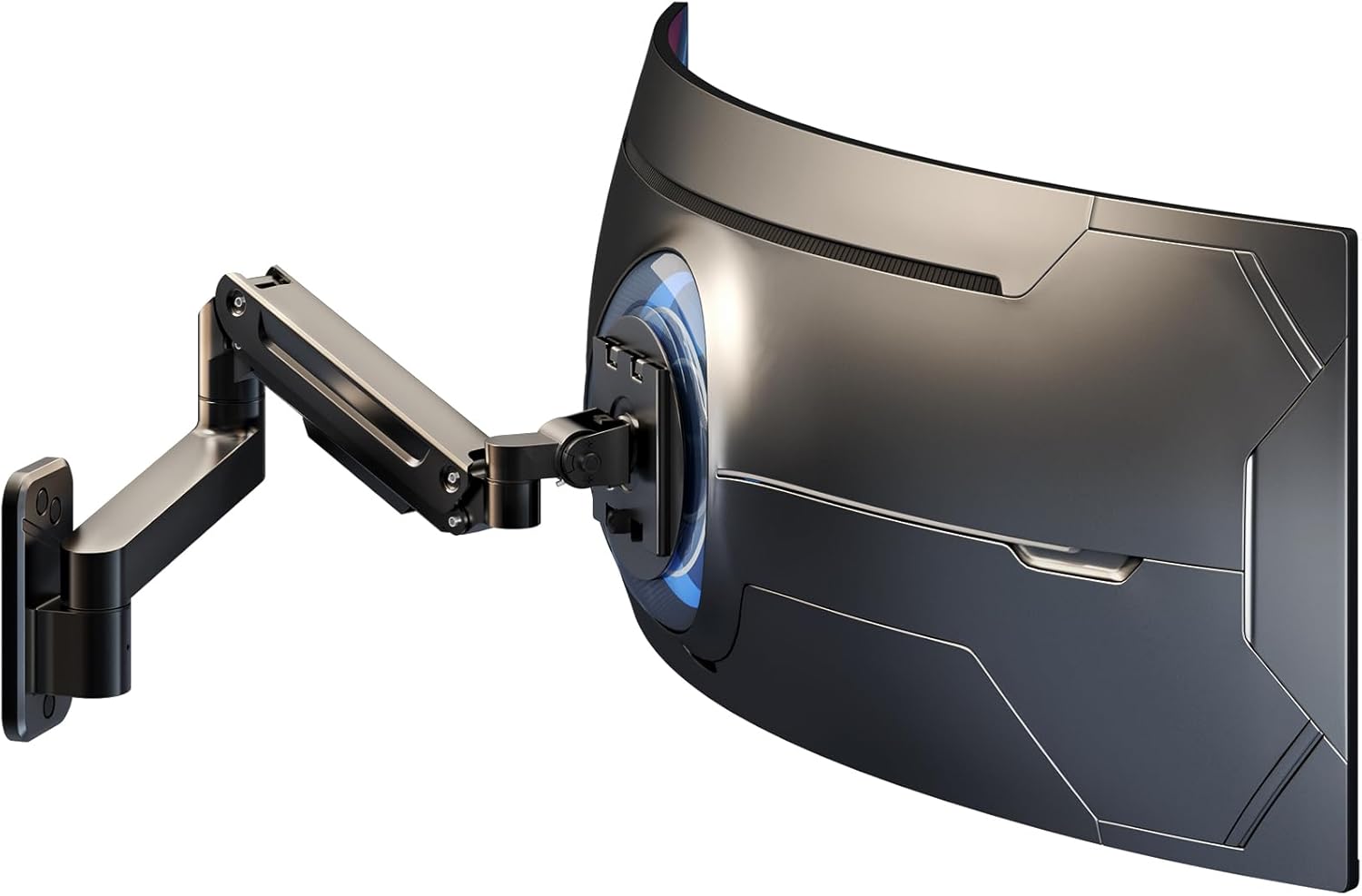 Monitor Wall Mount for up to 49-Inch Screens - Ultrawide Heavy Duty Wall Mounted Monitor Arm with Gas Spring, Tilt, Swivel, Rotation, Supports up to 44 lbs, VESA 75x75 / 100x100 mm, Black