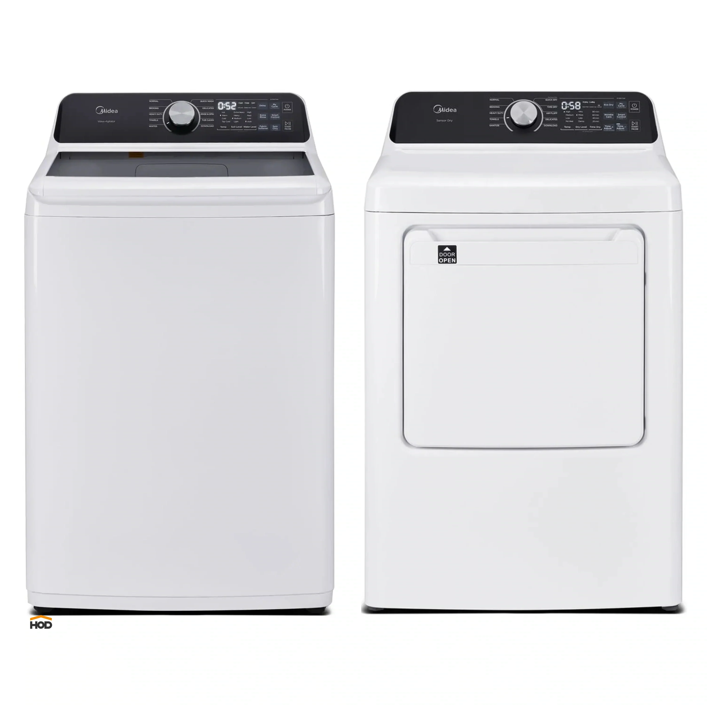 Midea Washer & Dryer Package with 4.5 Cu. Ft. Top Load Washer and 7.0 Cu. Ft. Electric Dryer in White