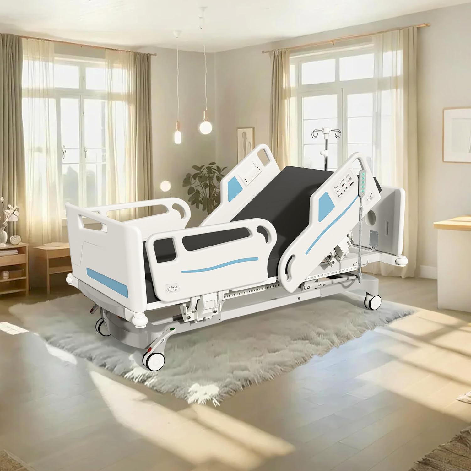 Premium 5 Functions Full Electric ICU Hospital Bed with 4.7