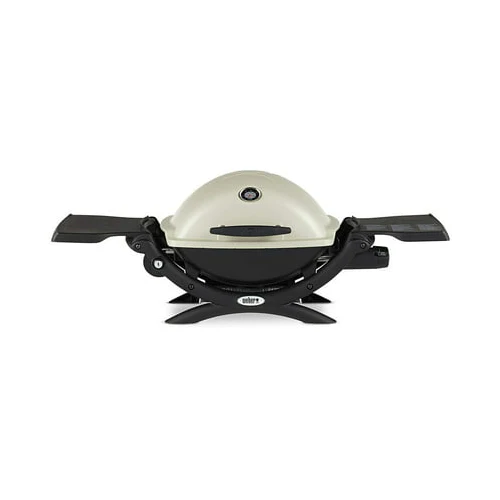 Weber Q1200 Liquid Propane Grill (Titanium) with Grill Cover