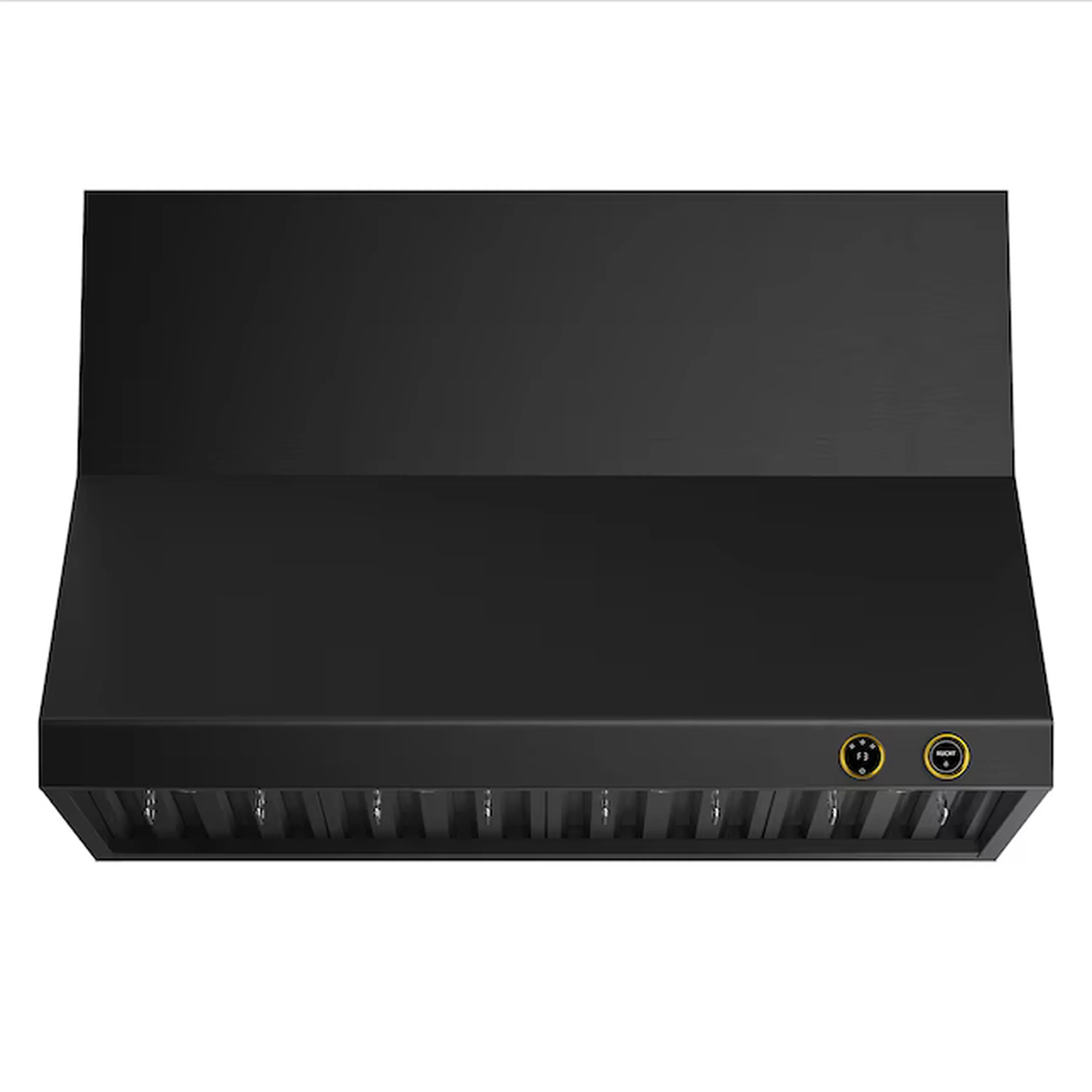 Kucht 48-Inch 1200 CFM Ducted Wall Mount Range Hood in Dark Titanium Stainless Steel with Gold Accents (KRHG480-GL-C)