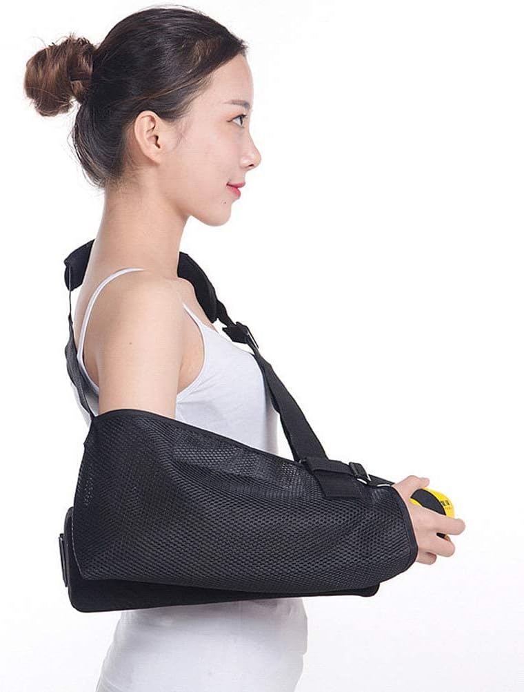 Arm Sling, Adjustable Breathable Shoulder Abduction with Pillow Arm Sling with Armrest Cushion Pads Arm Brace Support, for Subluxation, Dislocation, Sprain, Strain
