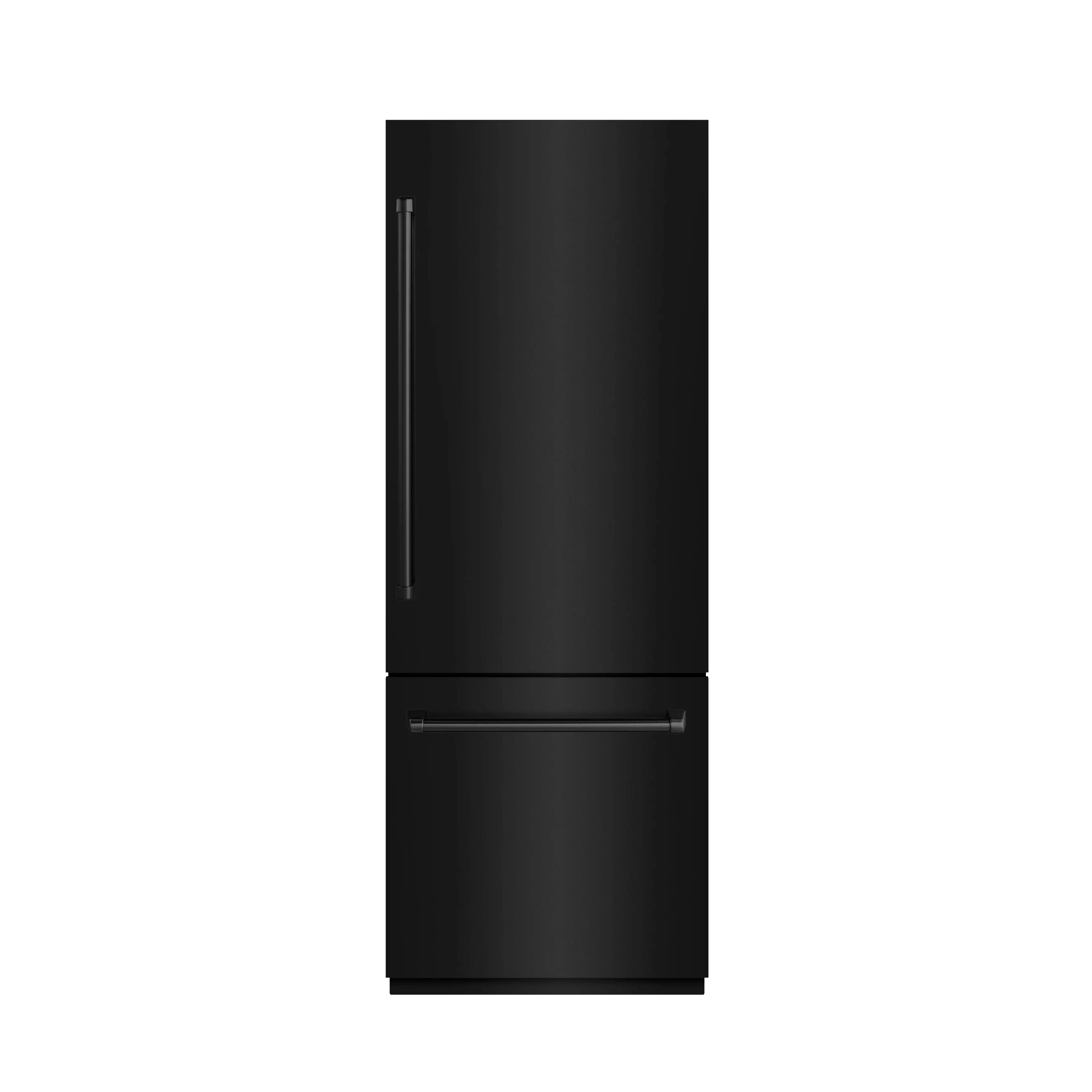 ZLINE 30-Inch 16.1 Cu. Ft. Built-In Bottom Freezer Refrigerator with Water Dispenser and Ice Maker in Black Stainless Steel with Graphite Gray Interior (GRBIV-BS-30)