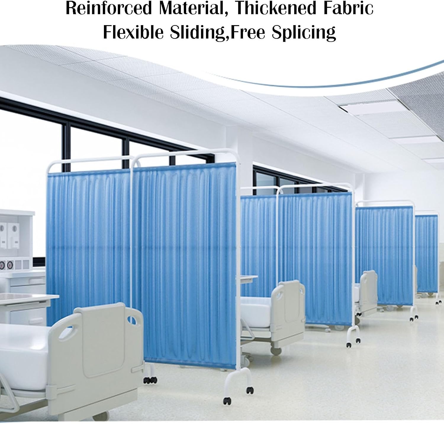 Folding 3-Panel Privacy Screen with 360° Brake Wheels - Protective Room Divider for Office, Clinic, Restaurant, Hall - Stylish Pink Medical Privacy Partition