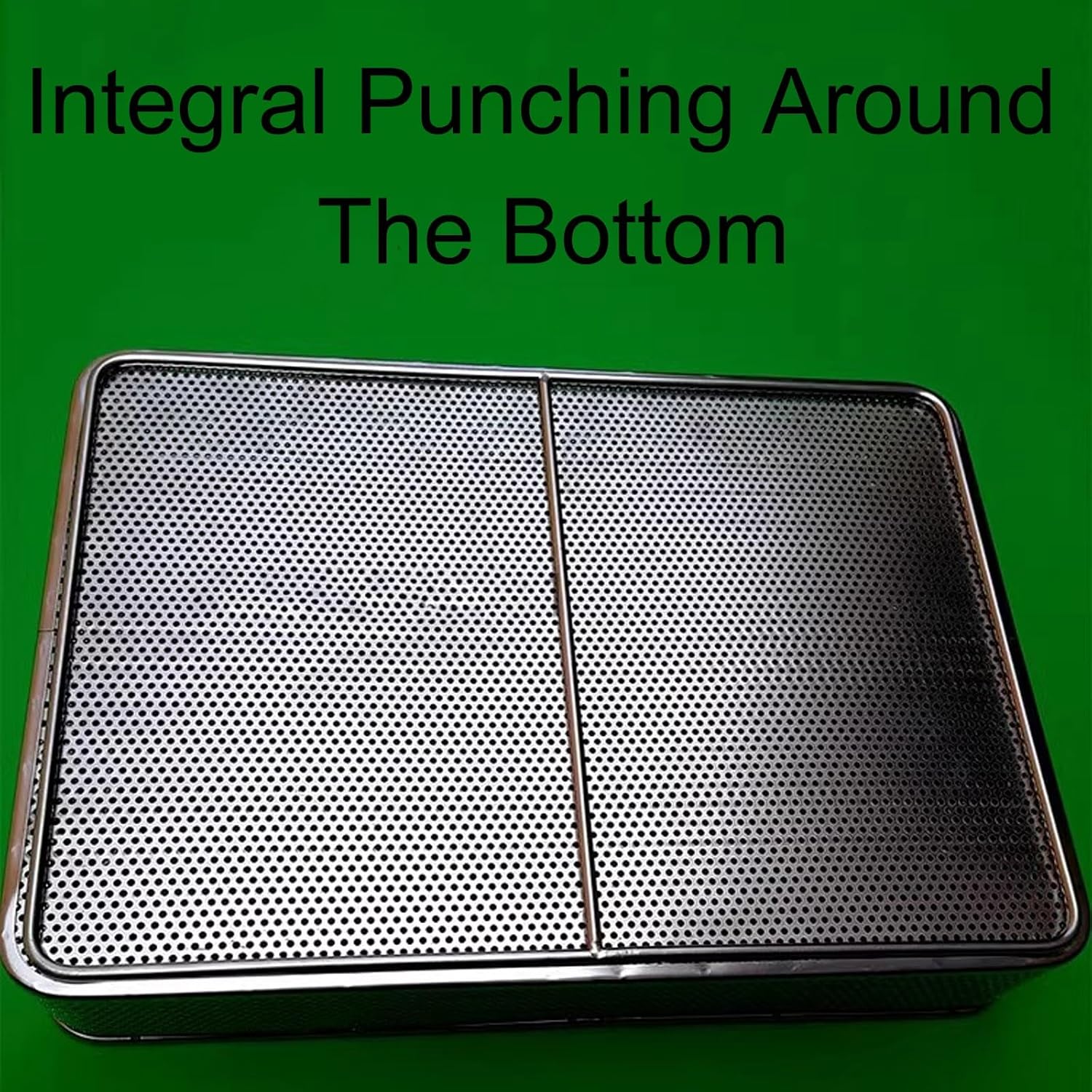 304 Stainless Steel High Temperature And High Pressure Sterilization Basket,0.08in Full Punching,Supply Room Sterilization Basket,Ultrasonic Cleaning Basket(15.7in*7.9in*2.8in)