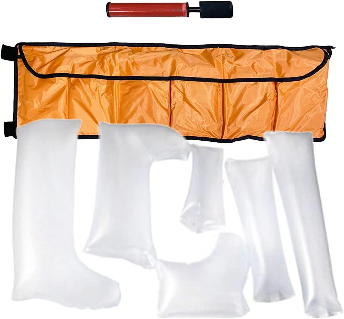 First Aid Air Splint Set, 6 PCS Leg Arm Air Splint First Aid Emergency Kit, Emergency Vacuum Bone Fracture Immobilization Splint with Pump for Arm, Hand, Finger Supports Outdoor Emergency Use