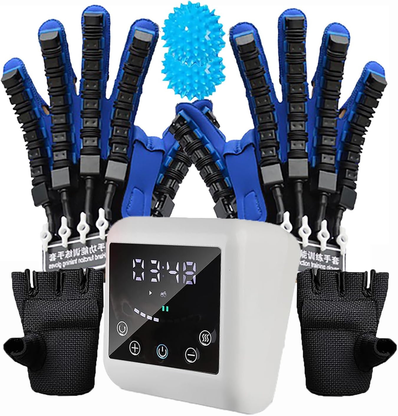 Rehabilitation Robot Gloves for Both Hands, with Strength Adjustment, Split Finger Training and Mirror Training, Rechargeable/Plug-in Robotic Gloves