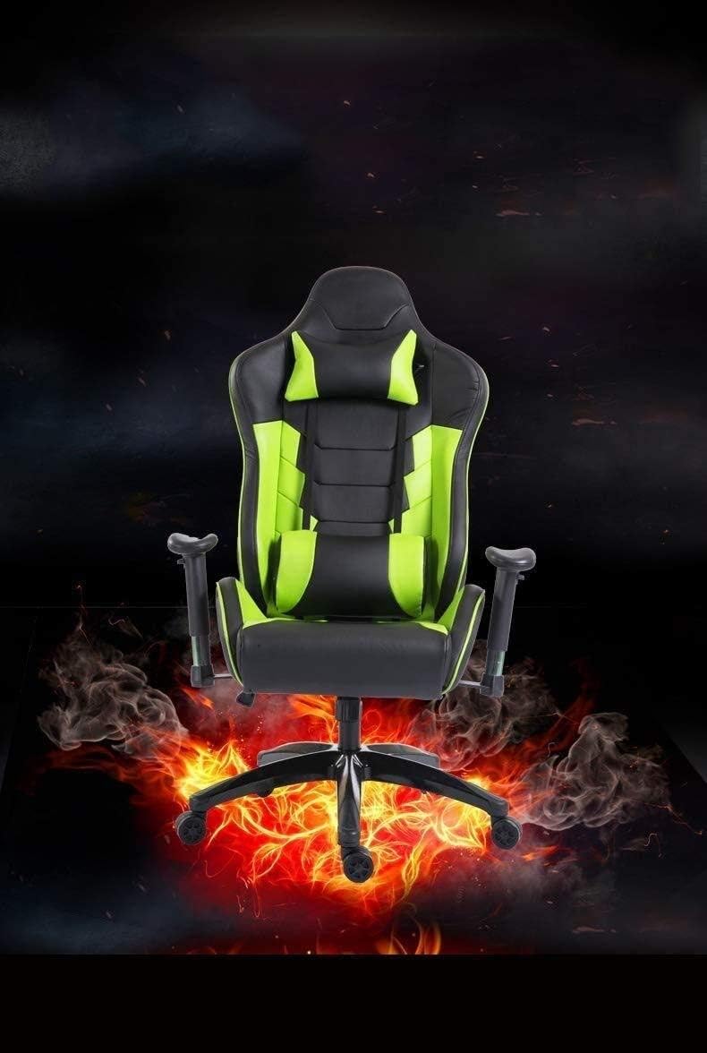 Pc Gaming Chair Racing Office Chair Ergonomic Desk Chair Massage Pu Leather Recliner Computer Chair with Lumbar Support Headrest Armrest Footrest Rolling Swivel Task Chai,