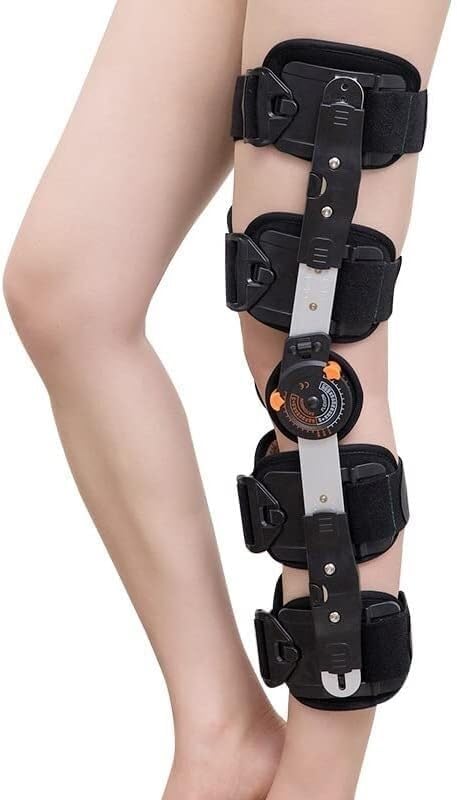 Knee Immobilizer Hinged Knee Brace Protector Adjustable Leg Stabilizer Knees Immobilize Foot Fracture Support for Post Operative Injury Adjustable