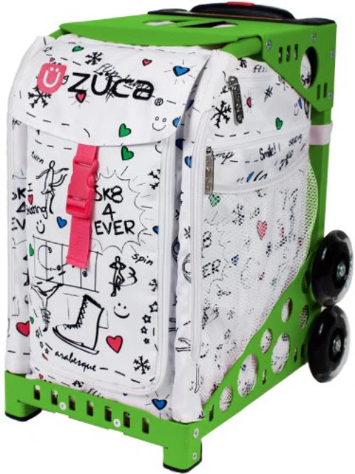 Zuca SK8 Insert Bag & Green Frame with Flashing Wheels
