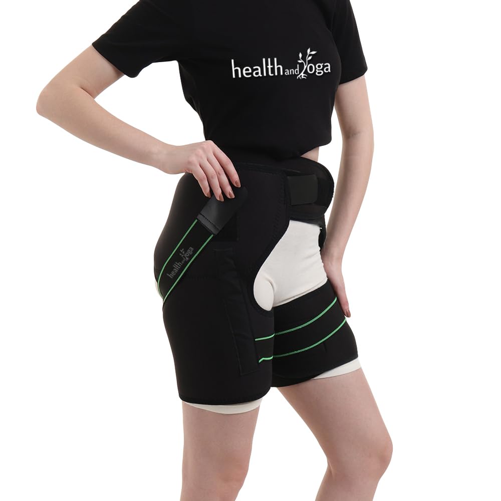 HealthAndYoga™ Extra Padded Hip Protection Belt-Pioneering Design Binder Support Brace to Reduce Falls, Hip Fracture, Injury-Rehab Aid for Post-Surgery Recovery-Free Size, Unisex (Both Sides)