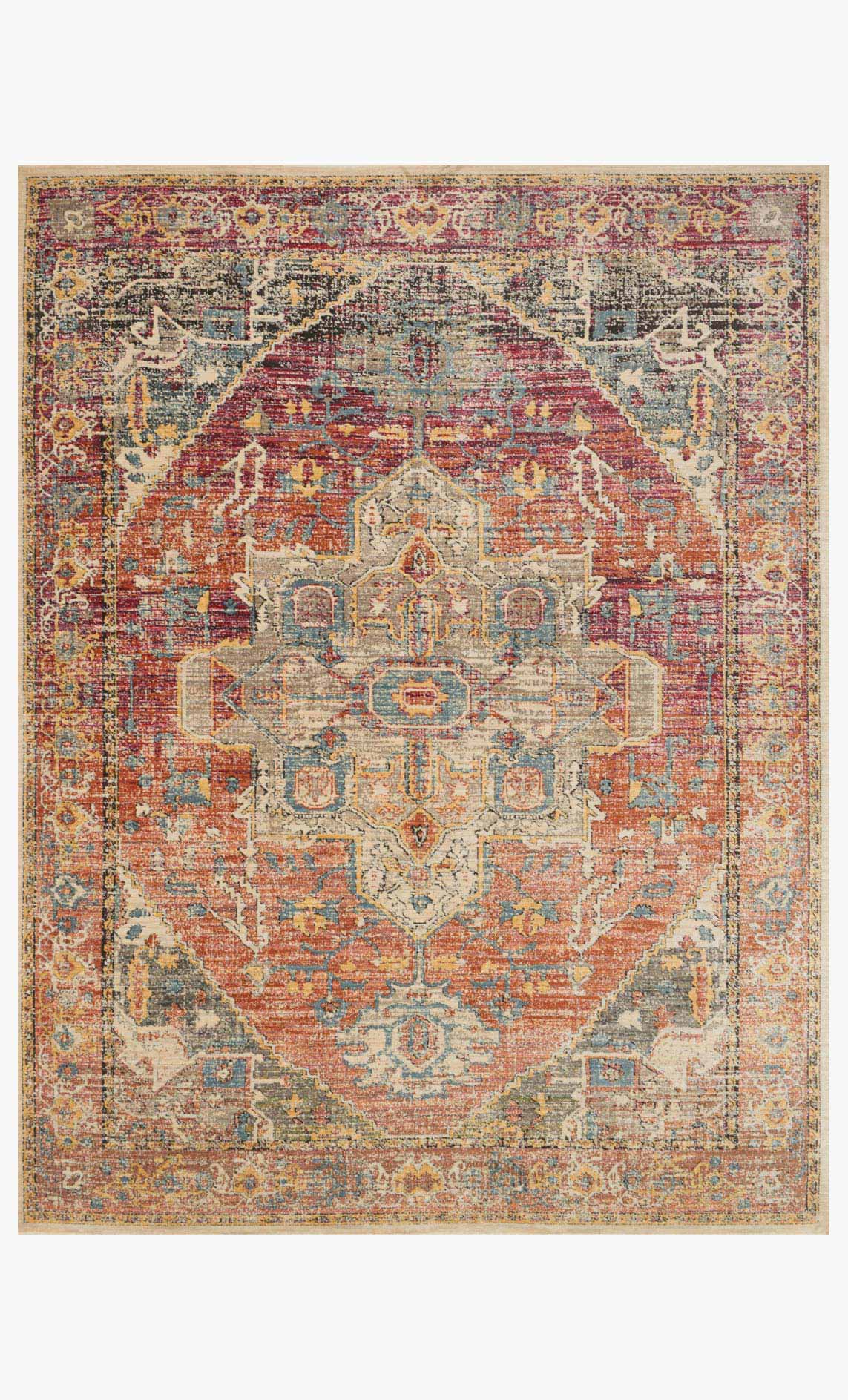 Loloi Javari Collection - Contemporary Power Loomed Rug in Berry & Sunrise (JV-08)