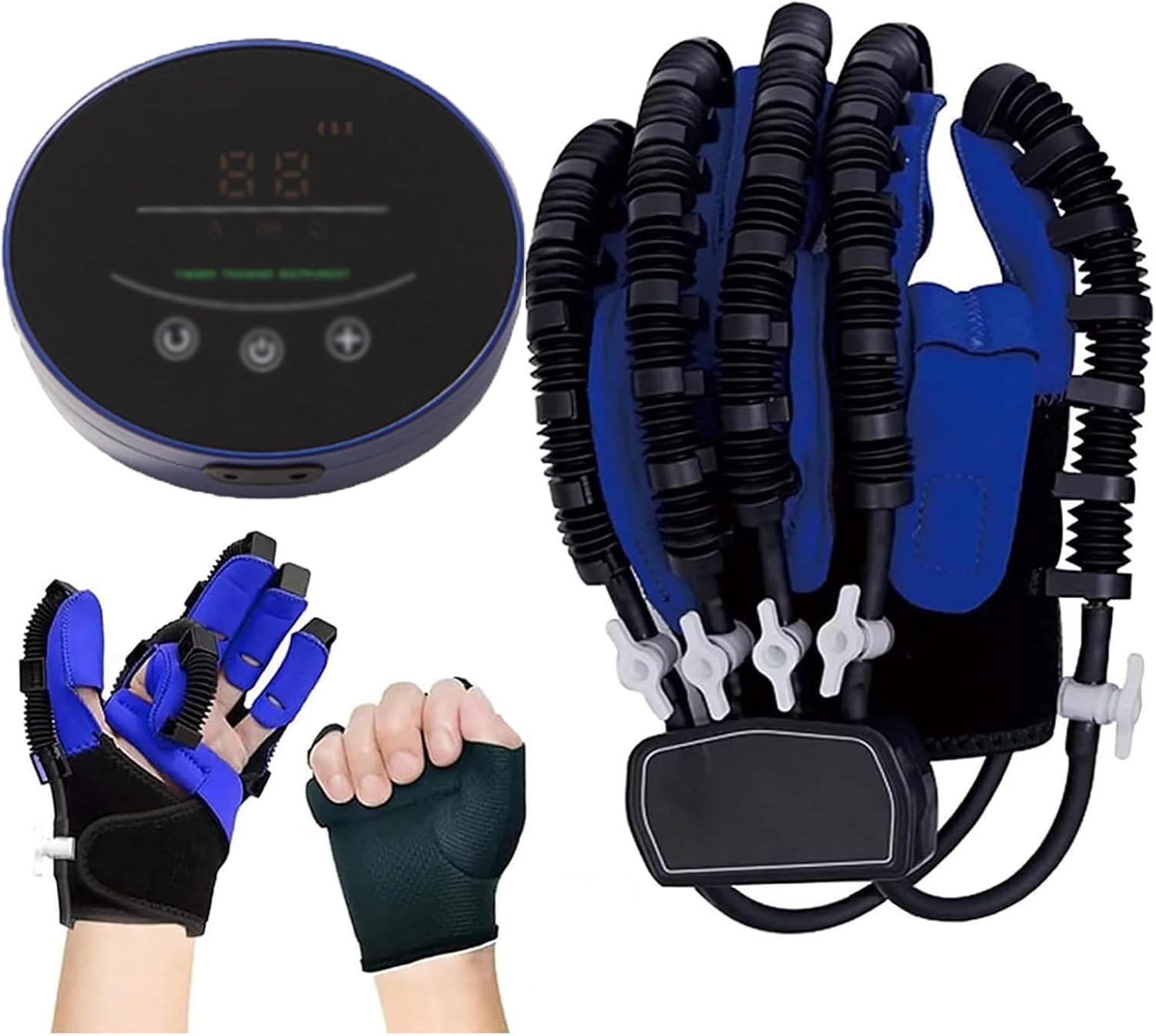 Finger Rehabilitation Gloves for Stroke Hemiplegia Patients,Robot Pneumatic Gloves,Finger Straightening Guard Protector, for Patients with Hand Dysfunction